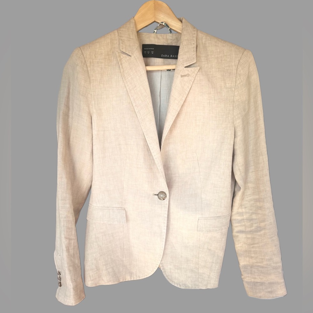 Zara Basic Light Beige Women's Blazer